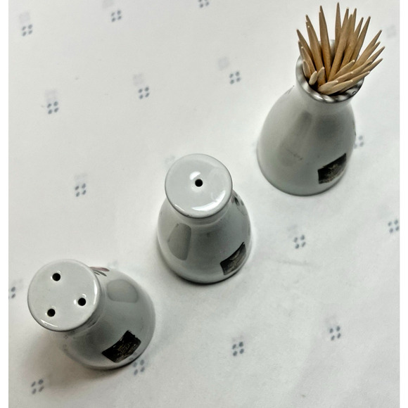 Vintage FRANCO POZZI Ceramic Salt & Pepper Shakers Toothpick Holder ITALY - Picture 4 of 6
